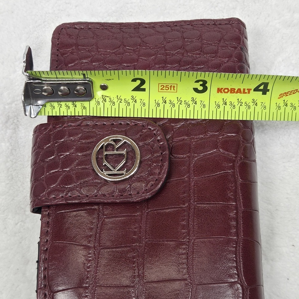 Kim Roger's Burgundy Croc Embossed Snap Close Wallet Bifold Organizer - Picture 10 of 11